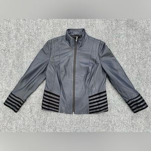 Best Selling Women’s Luxury 100% Sheepskin Leather Motorcycle Zip up Jacket SZ L